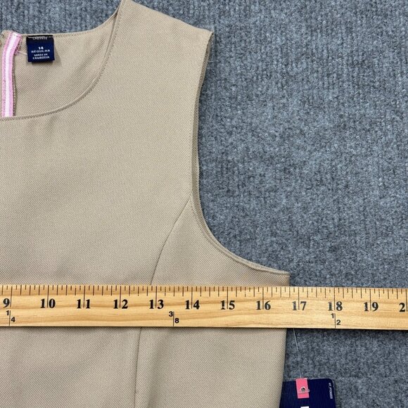 IZOD Approved Schoolwear Sleeveless Jumper Dress Uniform Girls 14 Khaki NEW - Picture 10 of 11